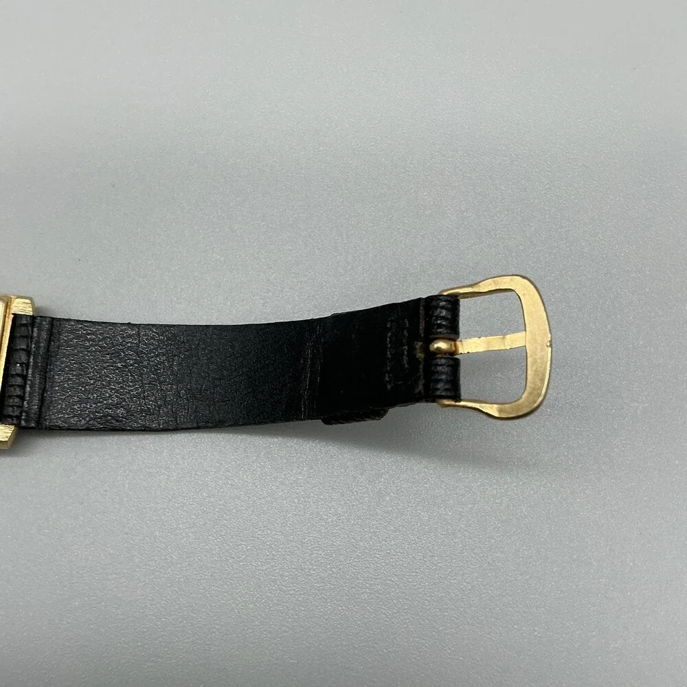 Vintage Womens Watch 24mm Multicolor Glitter Dial Gold Tone Tank Manual Wind